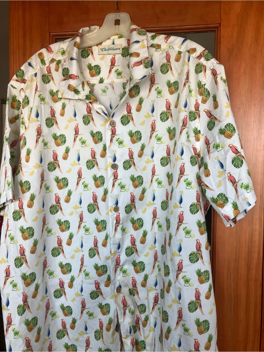 Parrots and Pineapples Caribbean shirt XL parrot 🦜 parrot 🦜